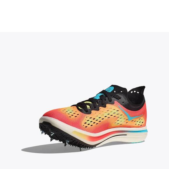 NEW HOKA men\'s cielo flyx racing shoes in black / yuzu